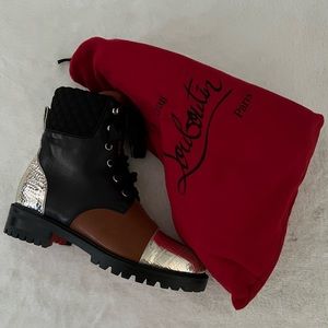 NEVER WORN Tri-Colored Christian Louboutin Flat Boot